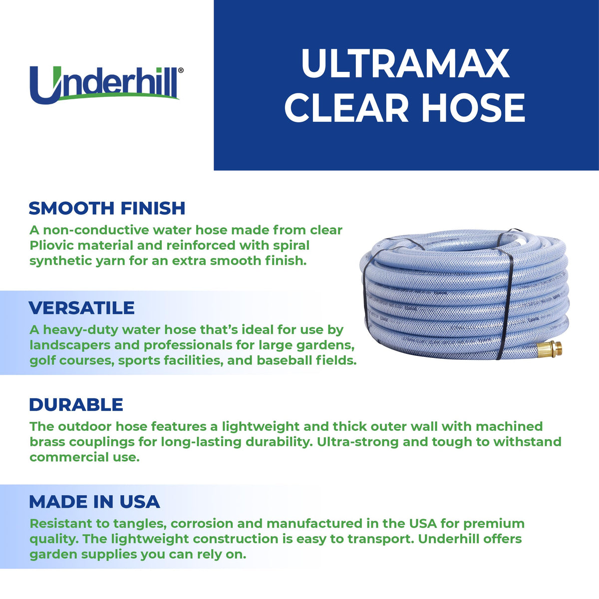 Clear 100 ft 3/4 Inch Flexible Anti-Kink Garden Water Hose X858