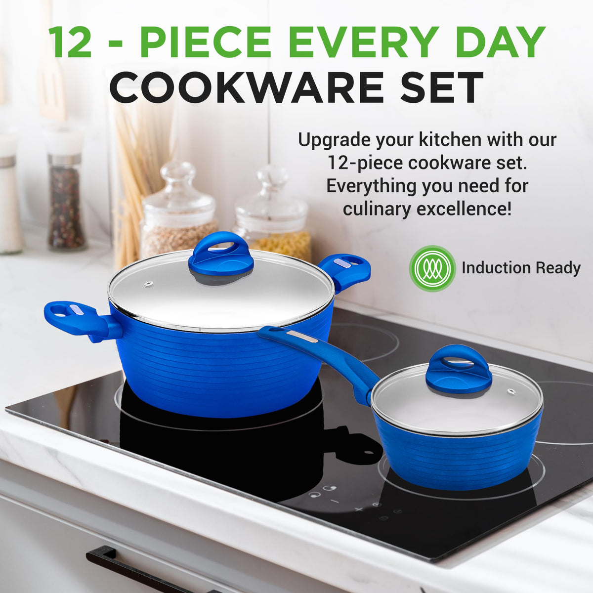 12 Pc Blue Nonstick Cookware Set T5585