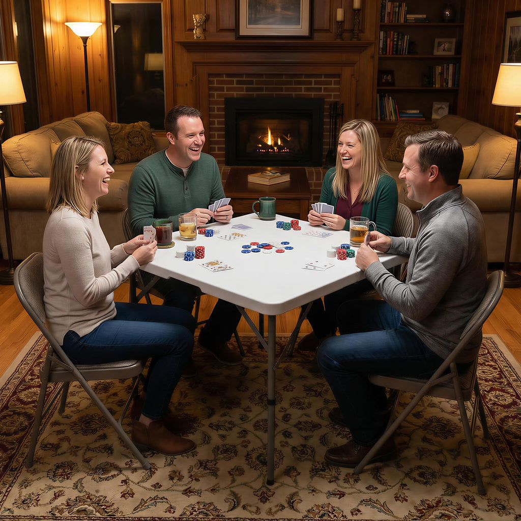 White Folding Card Table X295600