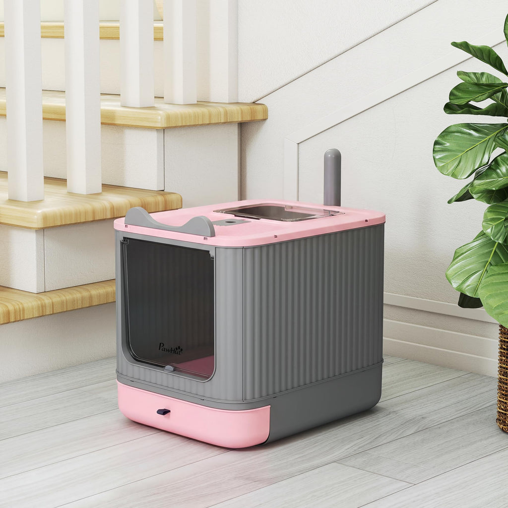 Pink Enclosed Cat Litter Box X3687