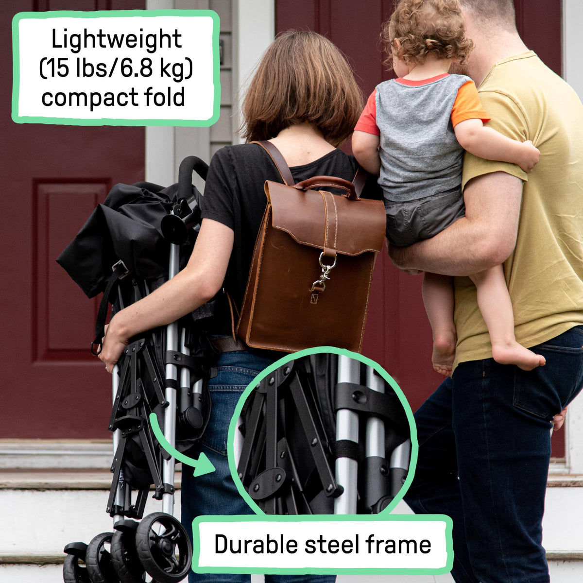 Black & Gray Lightweight Steel Frame Stroller O92850