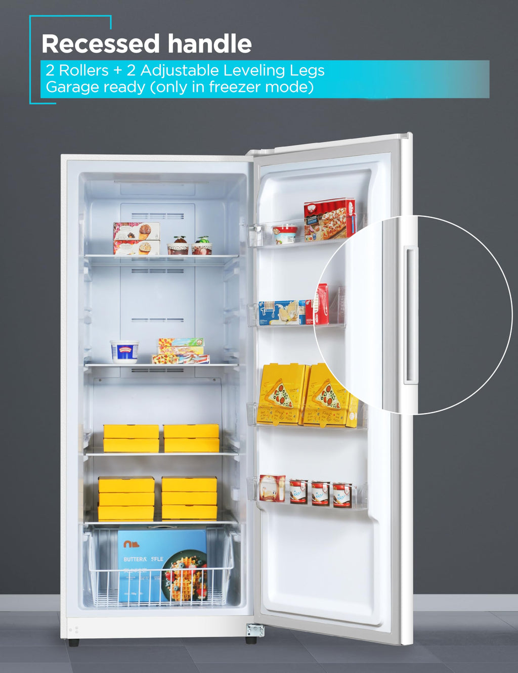 White 17 Cu. Ft. Convertible Freezer Refrigerator H6135