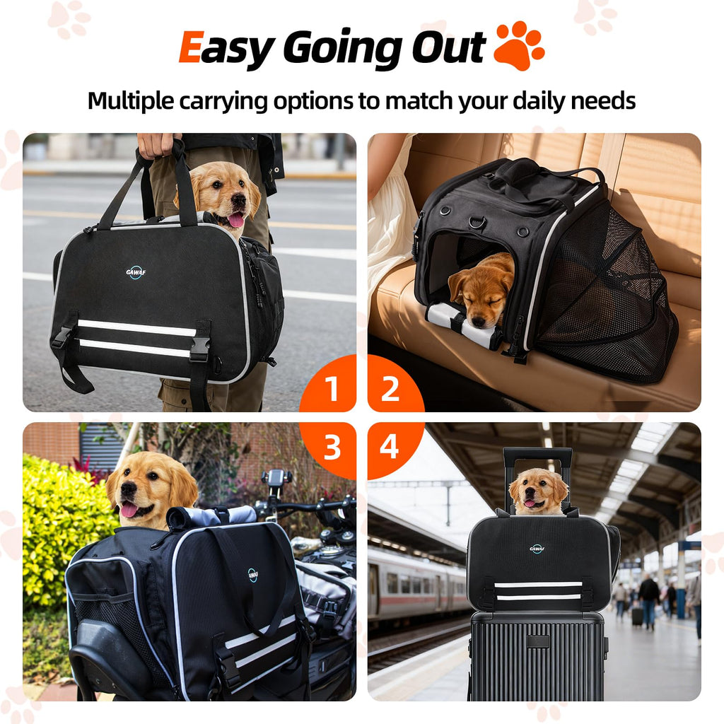 Motorcycle Dog Carrier Expandable for Small Cats Dog Pet Under 17 lbs A705720