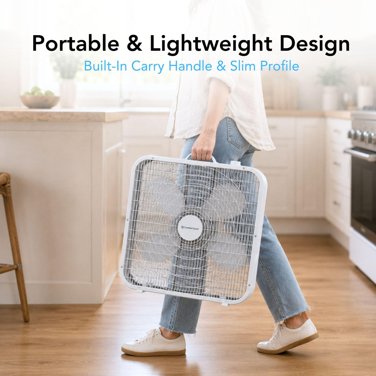 20 inch 3 Speed Box Fan with Carry Handle V6215