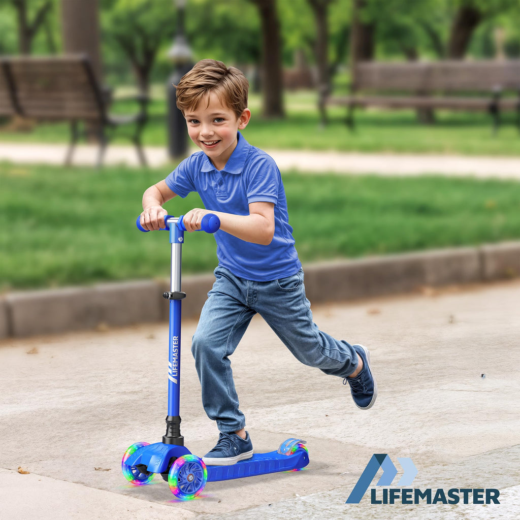 3-Wheel Kids Scooter with Wheel Lights, Adjustable Handlebar X59520