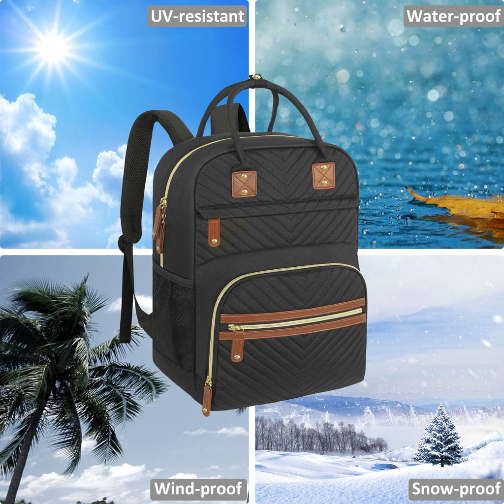 Diaper Bag Backpack with Insulated Pockets Black V8030
