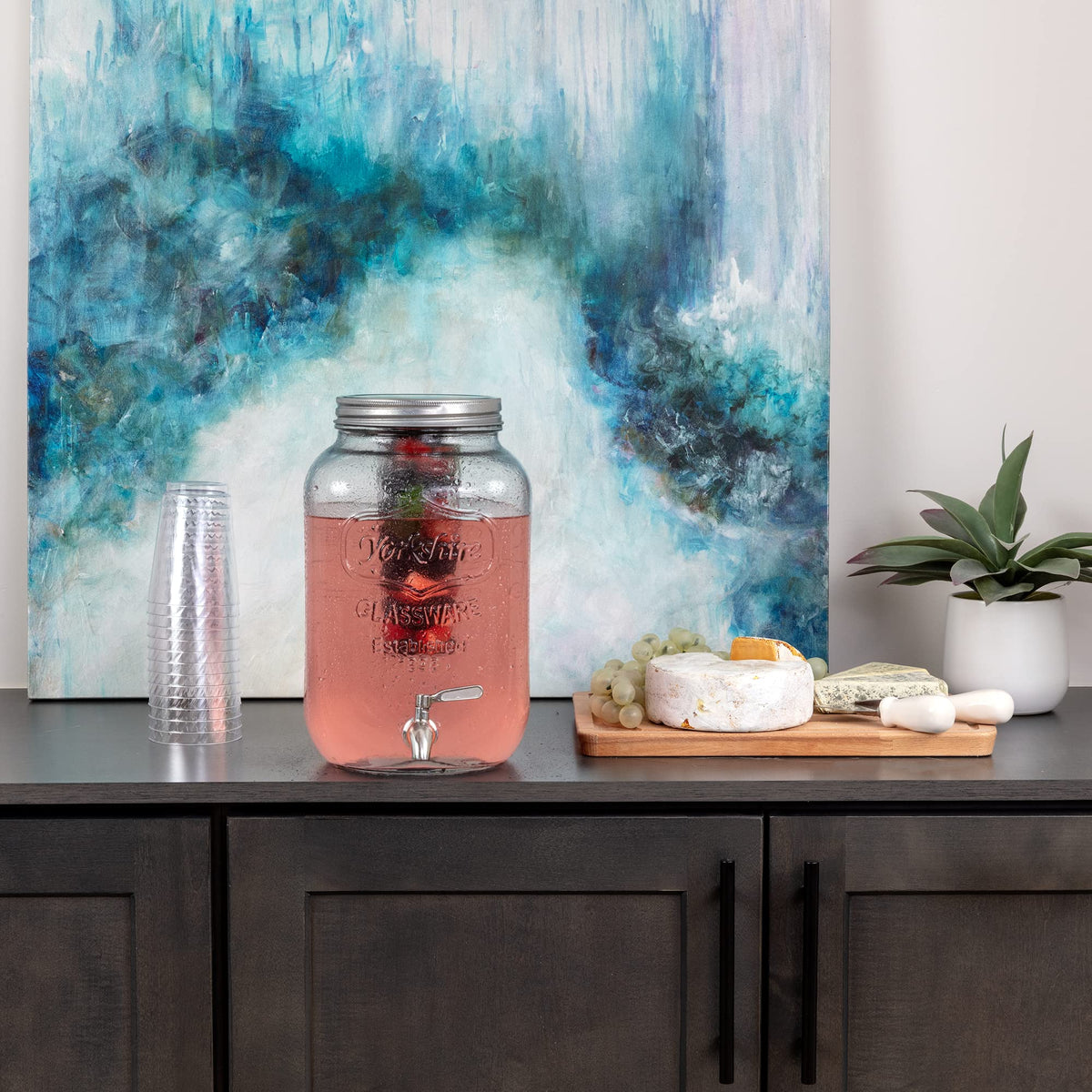 2-Gallon Glass Drink Dispenser with Spigot L8416