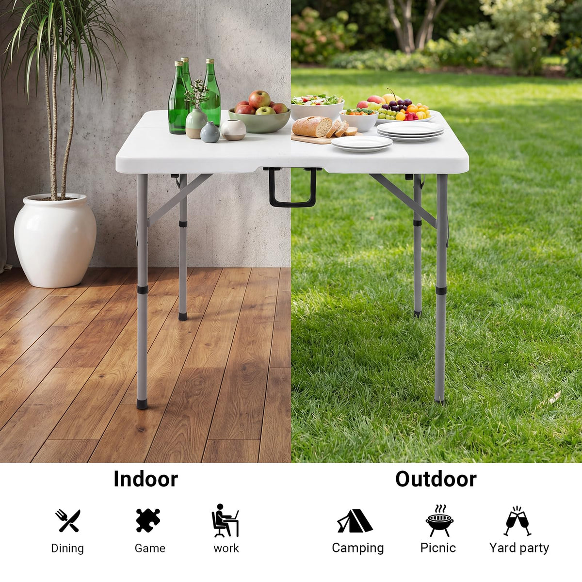 White Folding Card Table X295600