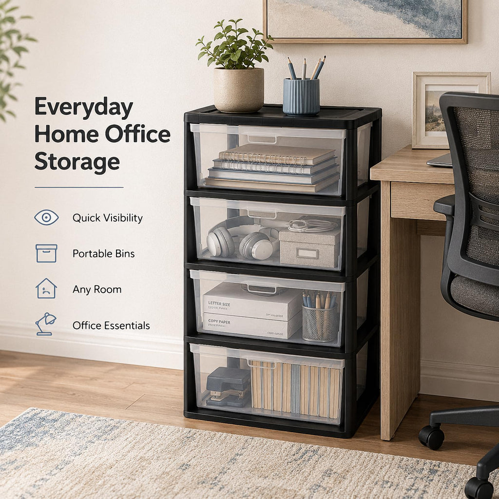 4 Drawer Plastic Storage Tower Organizer M783