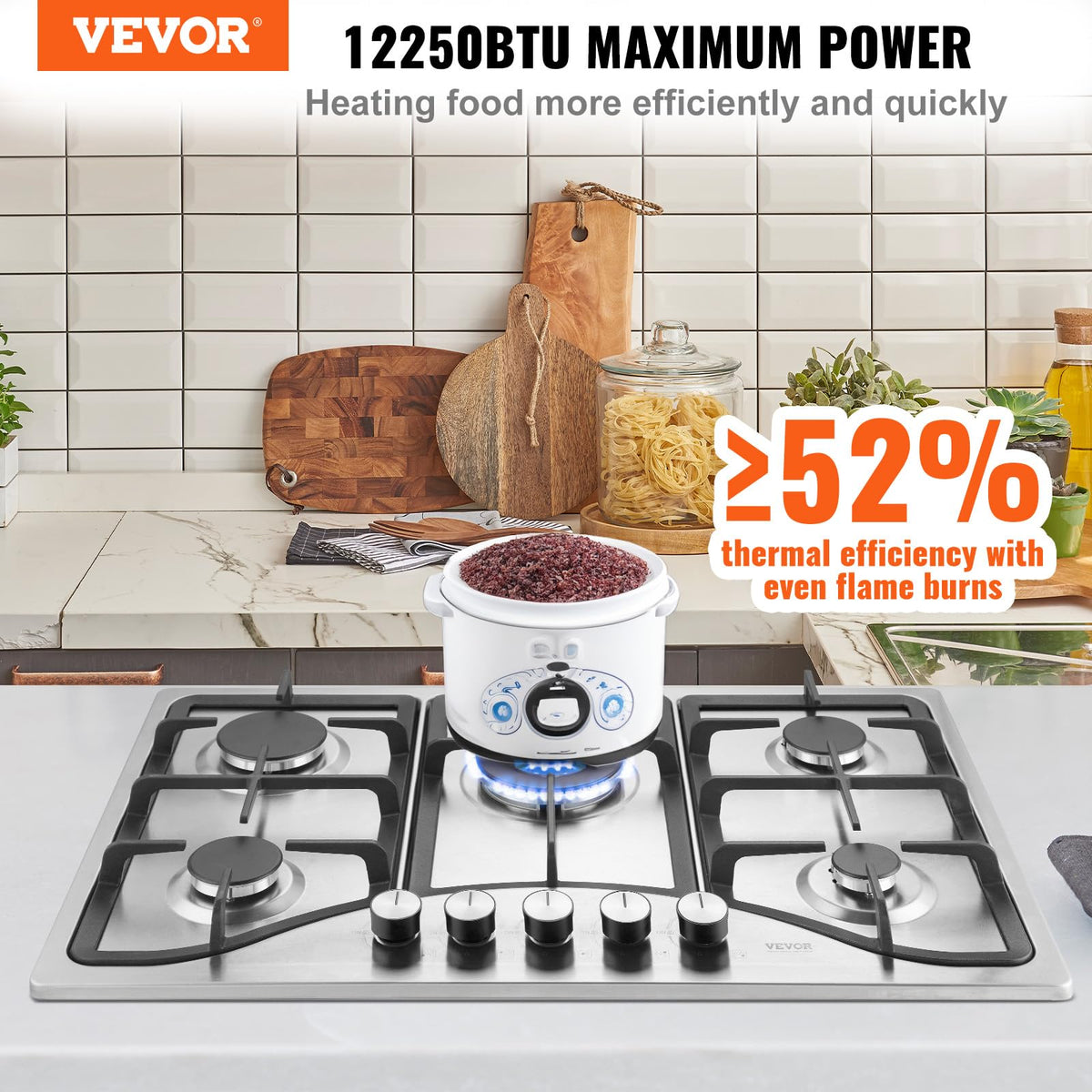 30-inch 5 Burners Stainless Steel Gas Cooktop Z2439