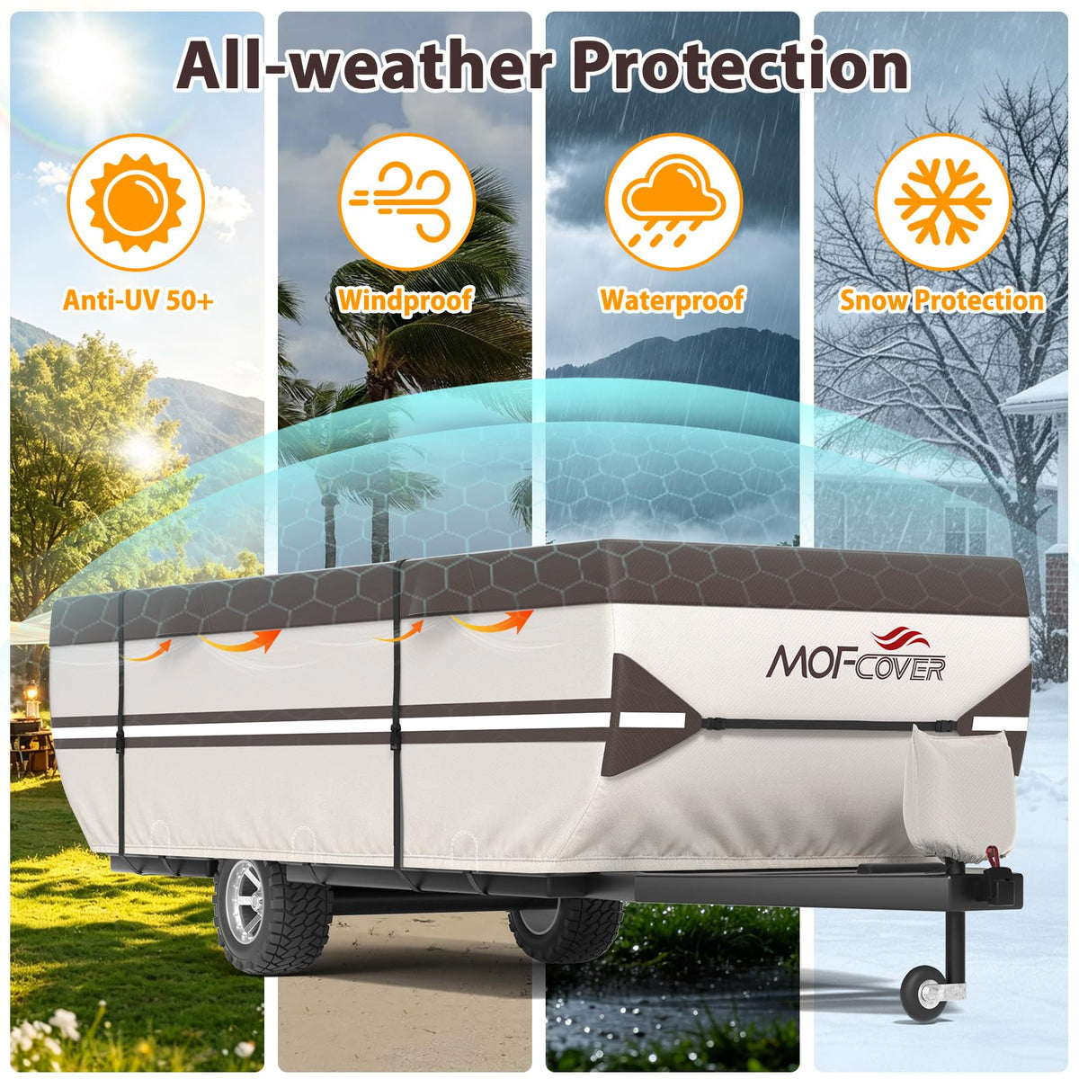 9 Layers Waterproof 14-16ft Pop Up Camper Cover S57077