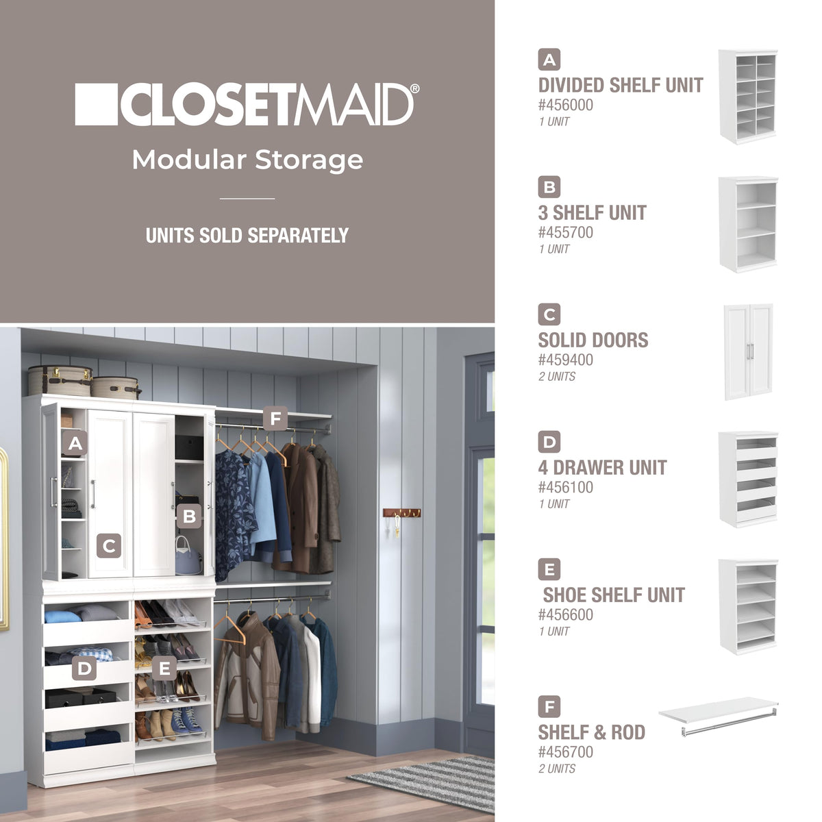 White Modular Storage Shelf Unit with 3 Shelves Z36259