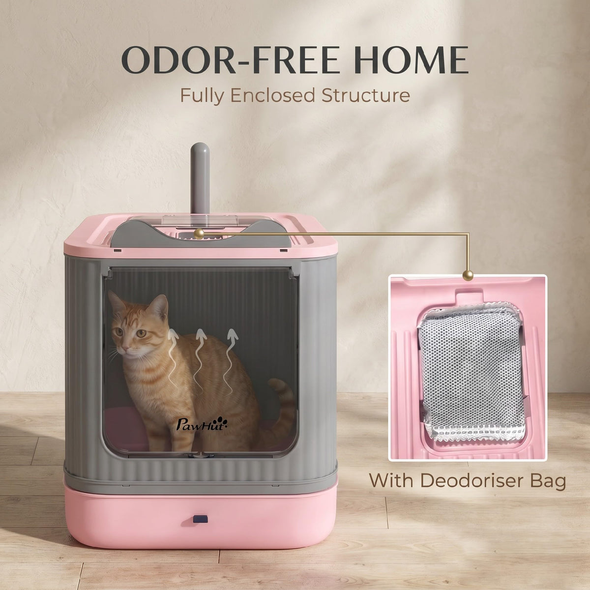 Pink Enclosed Cat Litter Box X3687