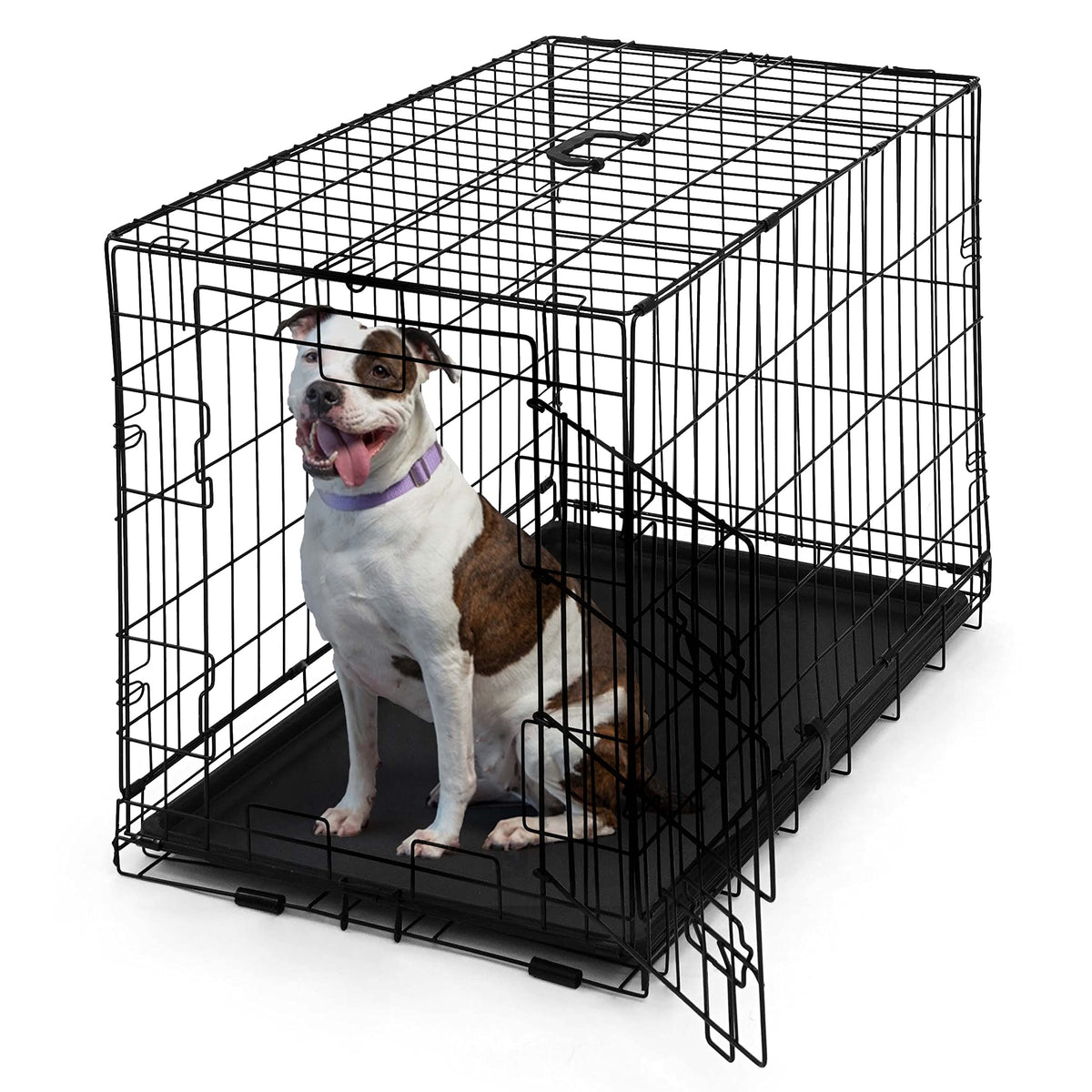 Foldable Wire Metal Dog Crate with Leak-Proof Pan S907702