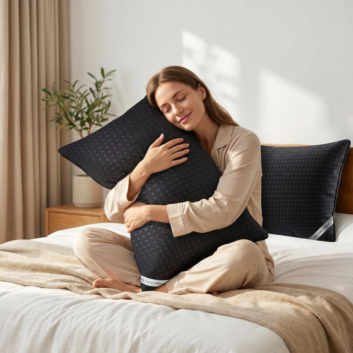 King Size Set of 2 Cooling Down Alternative Bed Pillows X9808