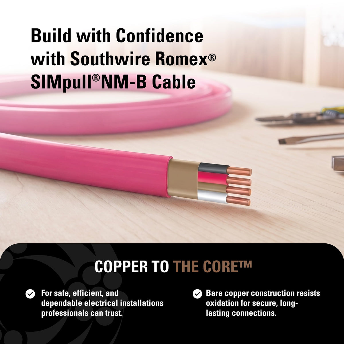 10 Gauge 3 Conductor 25Ft Pink Residential Wire X648763