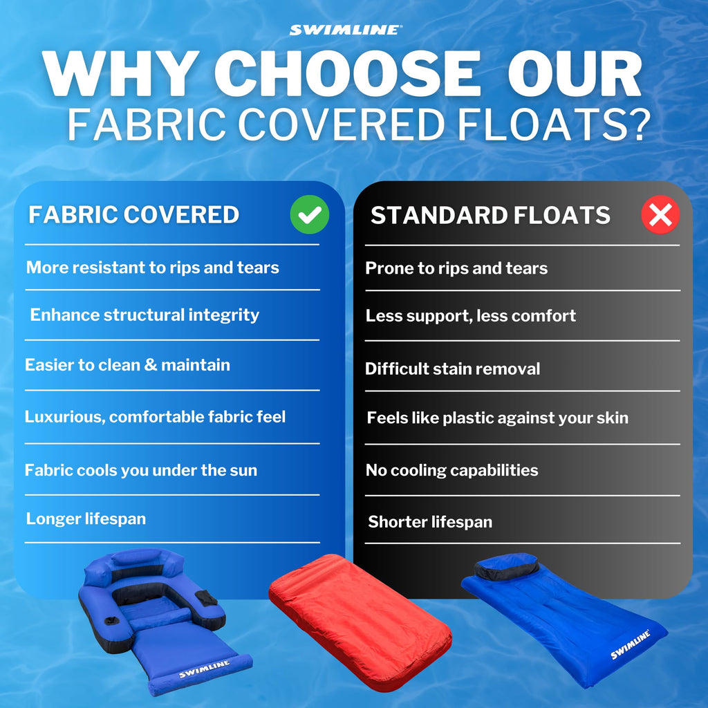 Fabric Covered Pool Float Mattress Red Lounger Raft T863506