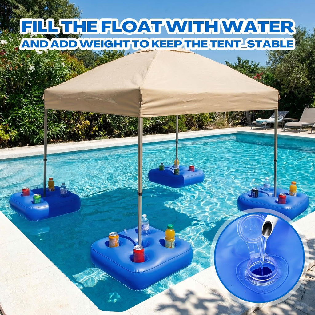 5 Pcs Water Canopy Float Kit with Cup Holders and Hand Air Pump F19750