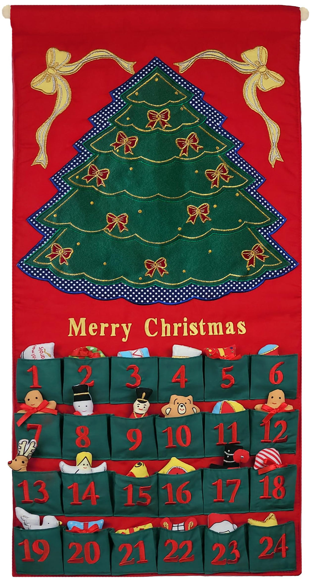 Christmas Advent Calendar with 24 Cloth Ornaments S221