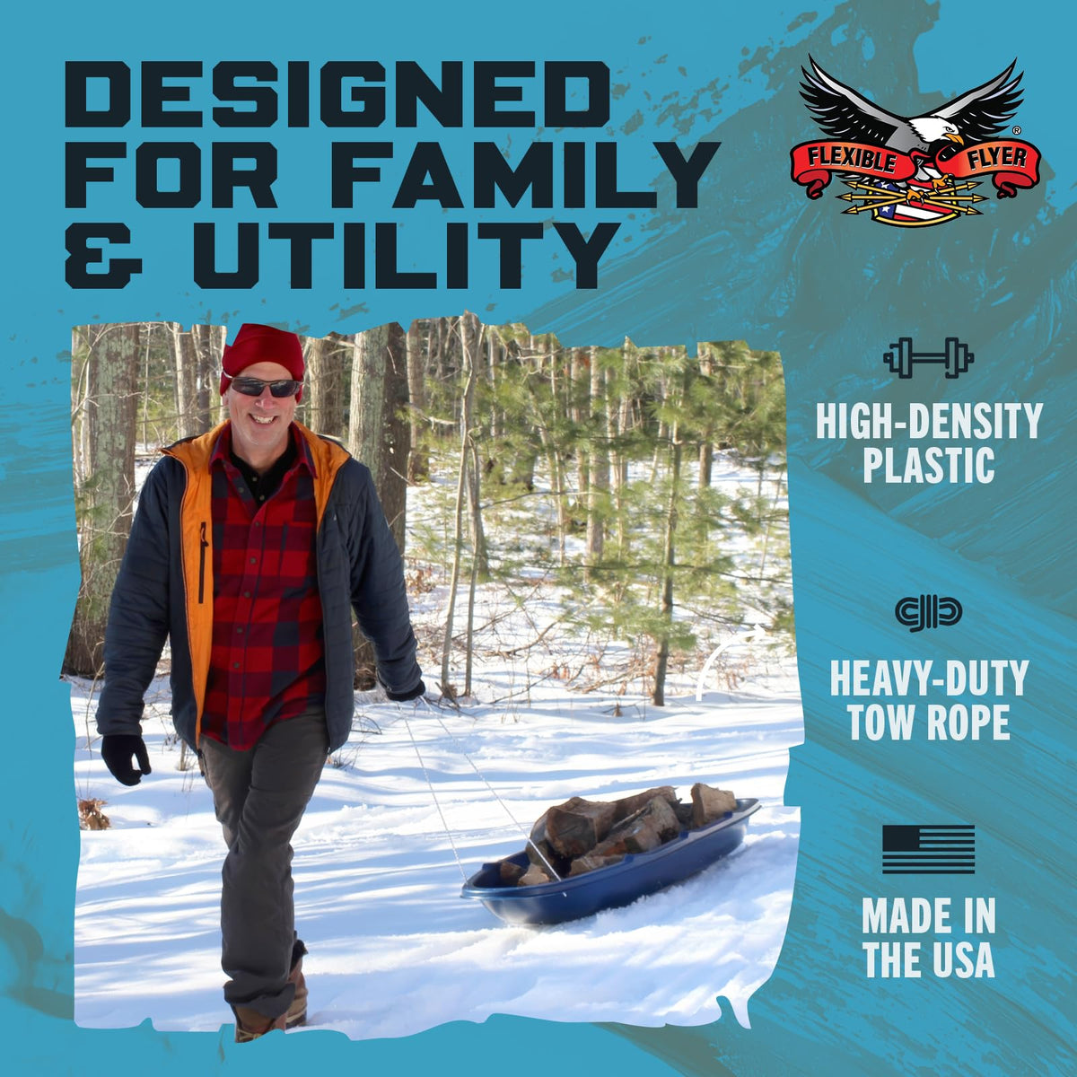 5.5 Ft 3-Person Heavy-Duty Snow Sled I50190