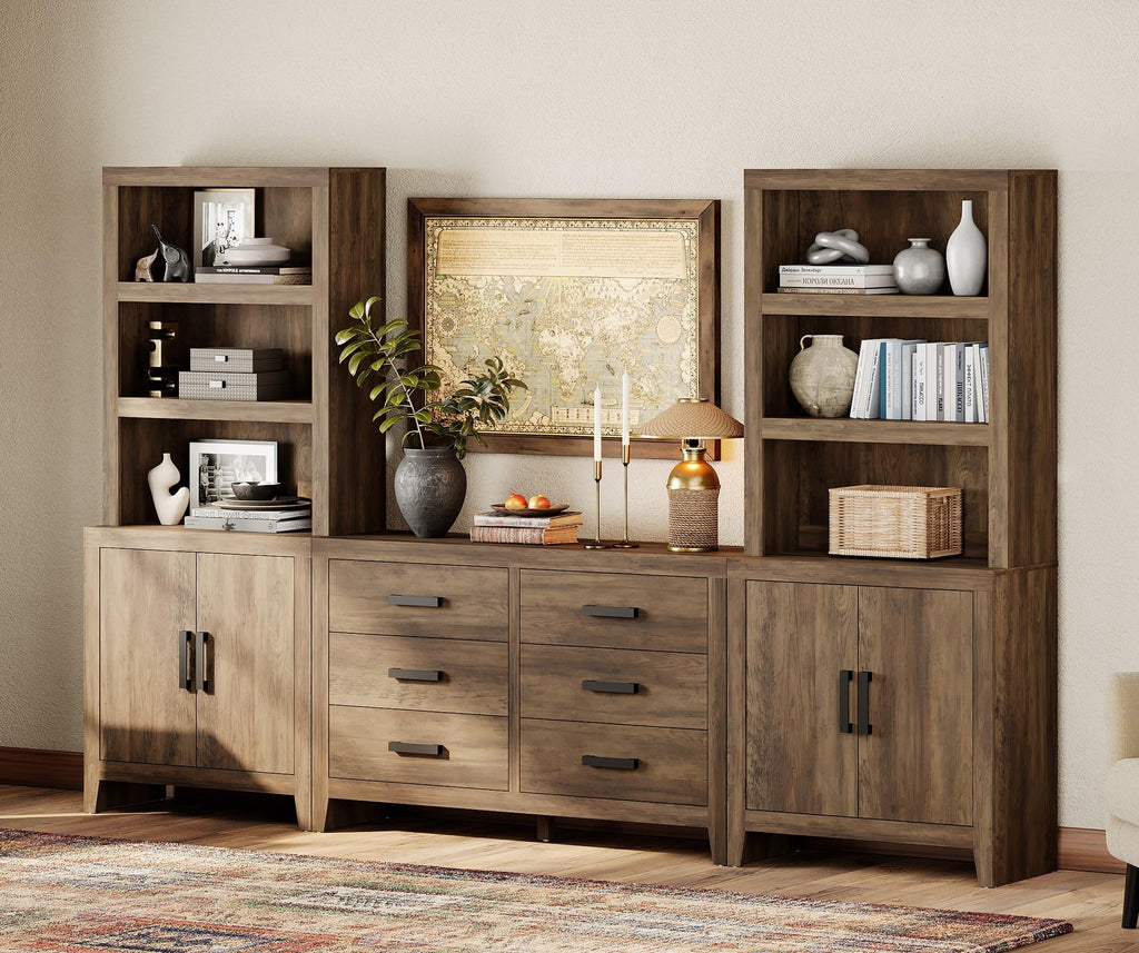 4-Piece Modular Entertainment Center with Bookshelves M685