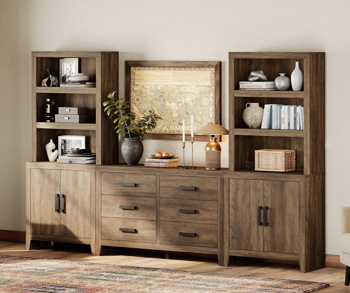 4-Piece Modular Entertainment Center with Bookshelves M685