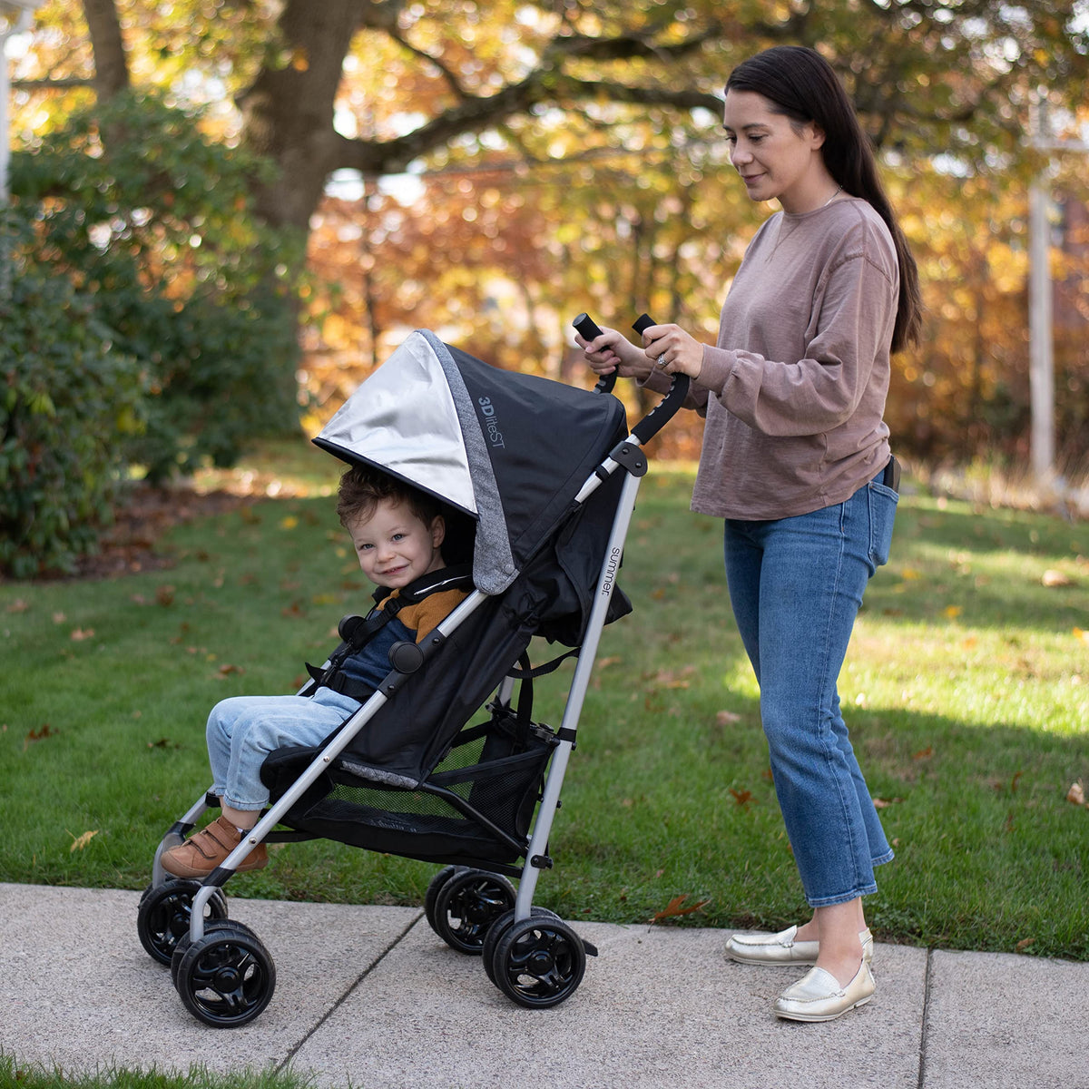 Black & Gray Lightweight Steel Frame Stroller O92850