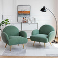 Green Sherpa Accent Chair Set of 2 with Gold Legs N12427